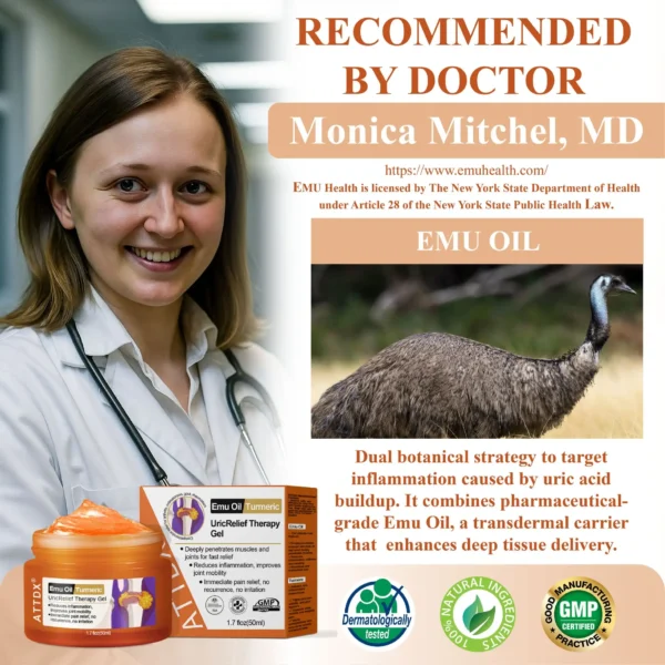 ATTDX® Emu Oil Turmeric UricRelief Therapy Gel