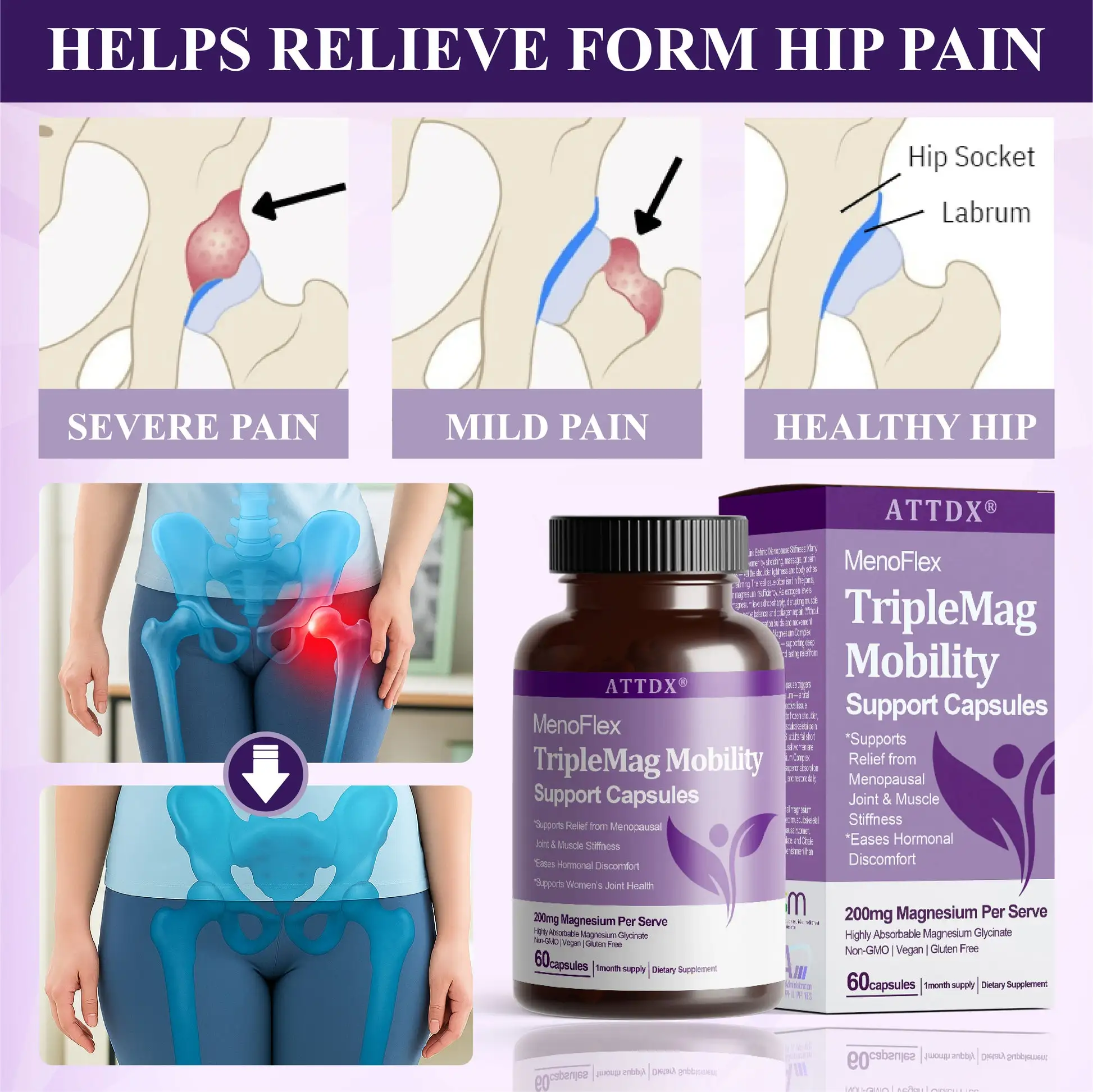 ATTDX® MenoFlex TripleMag Mobility Support Capsules